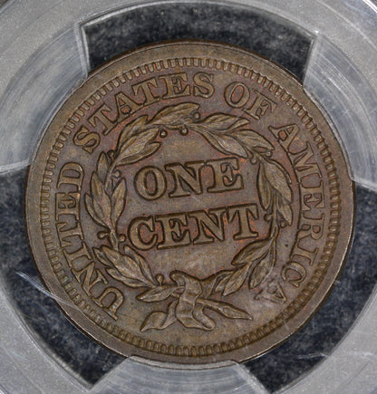 1853 (MS64 BN CAC) Braided Hair Large Cent Brown PCGS