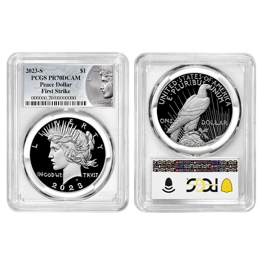 2023-S Proof Morgan & Peace Silver Dollar $1 (PR70) PCGS First Strike FS- 2 coin