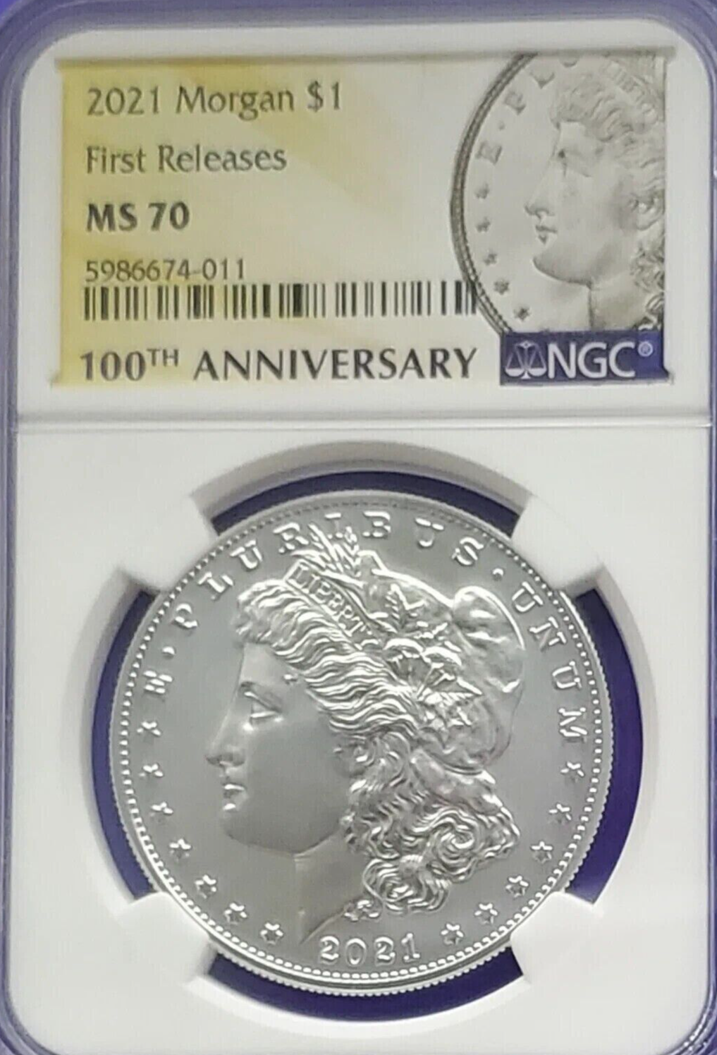 2021-P (MS70) Morgan Silver Dollar Coin NGC FR First Releases - Philadelphia