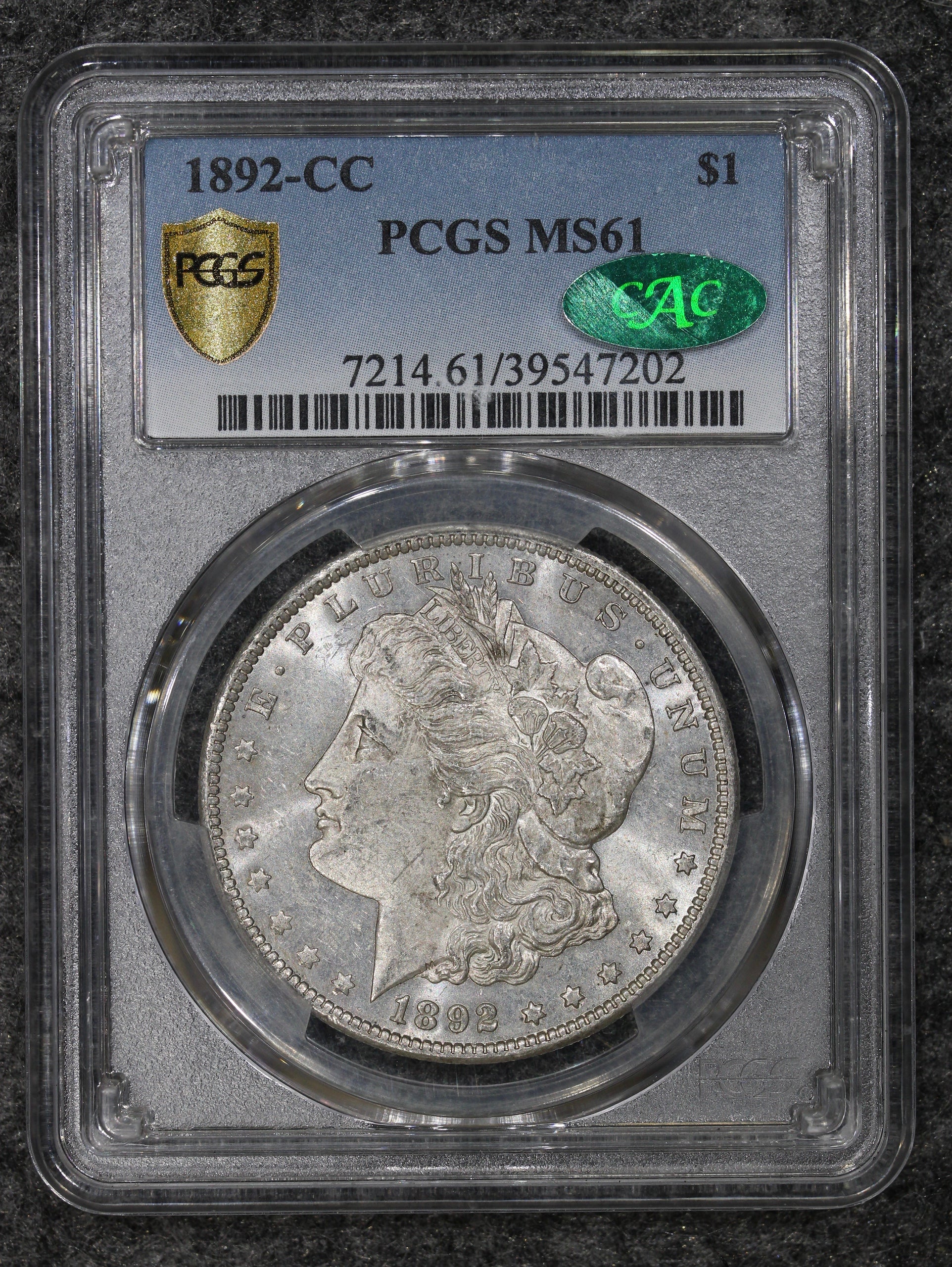 1892-CC (MS61 CAC) $1 Morgan Silver Dollar PCGS