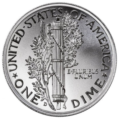 Intaglio mint 1916 d dime 2 oz silver round High Relief