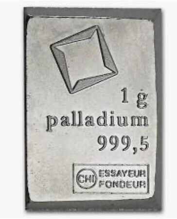 1 gram Palladium Bar .9995 Fine Bar - Valcambi Suisse Palladium CombiBar