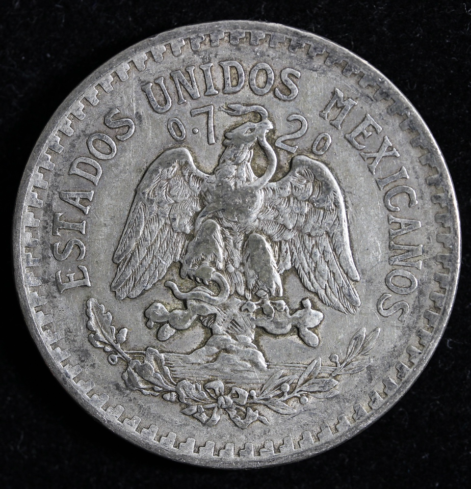 (1) 1920 & (1) 1921 Mexico Silver Coin Un Peso Cap and Rays .720 Fine Plata