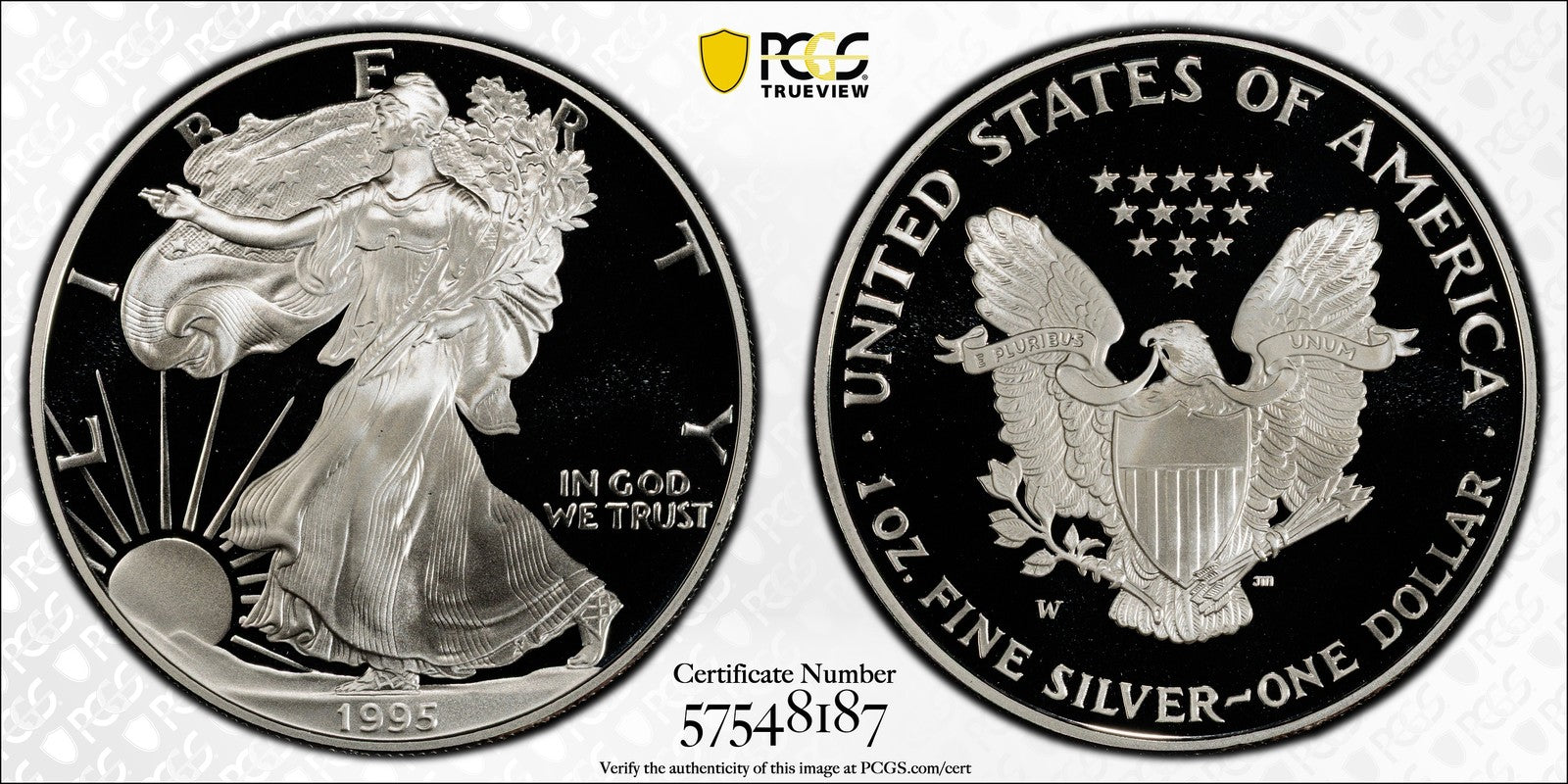 1995-W (PR70 DCAM) Proof American Silver Eagle $1 ASE PCGS - KEY DATE