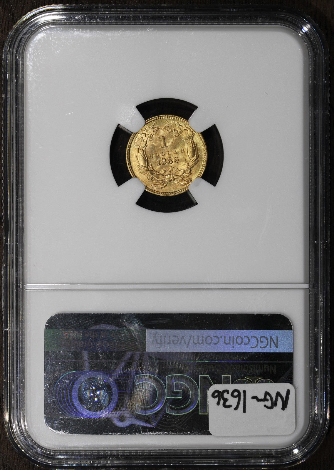 1889 (MS68) Type 3 Indian Princess Gold Dollar G$1 NGC - Near Flawless