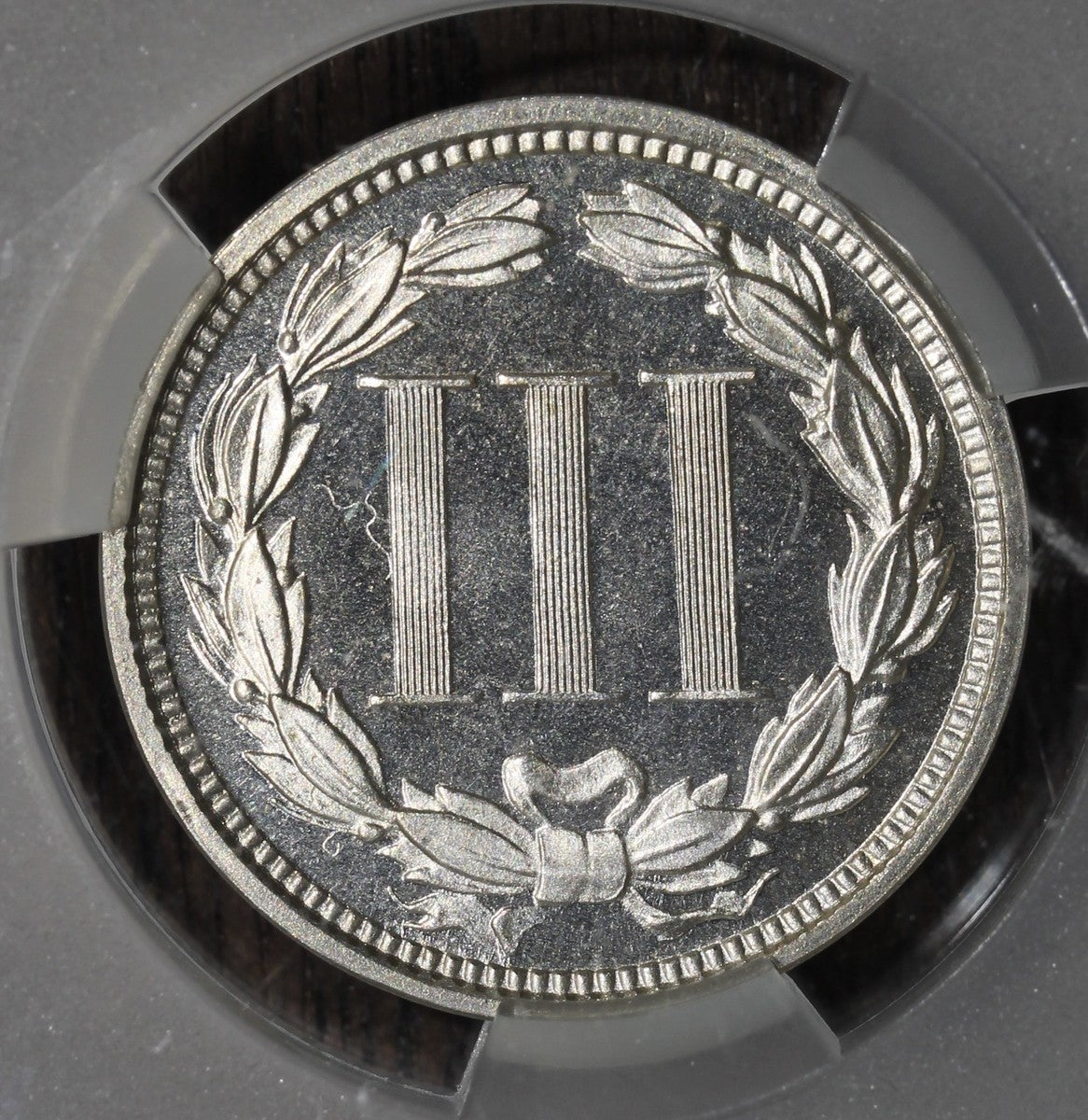 1869 (PR66+ CAMEO CAC) Three Cent Nickel 3C CACG - Frosty Cameo Surfaces