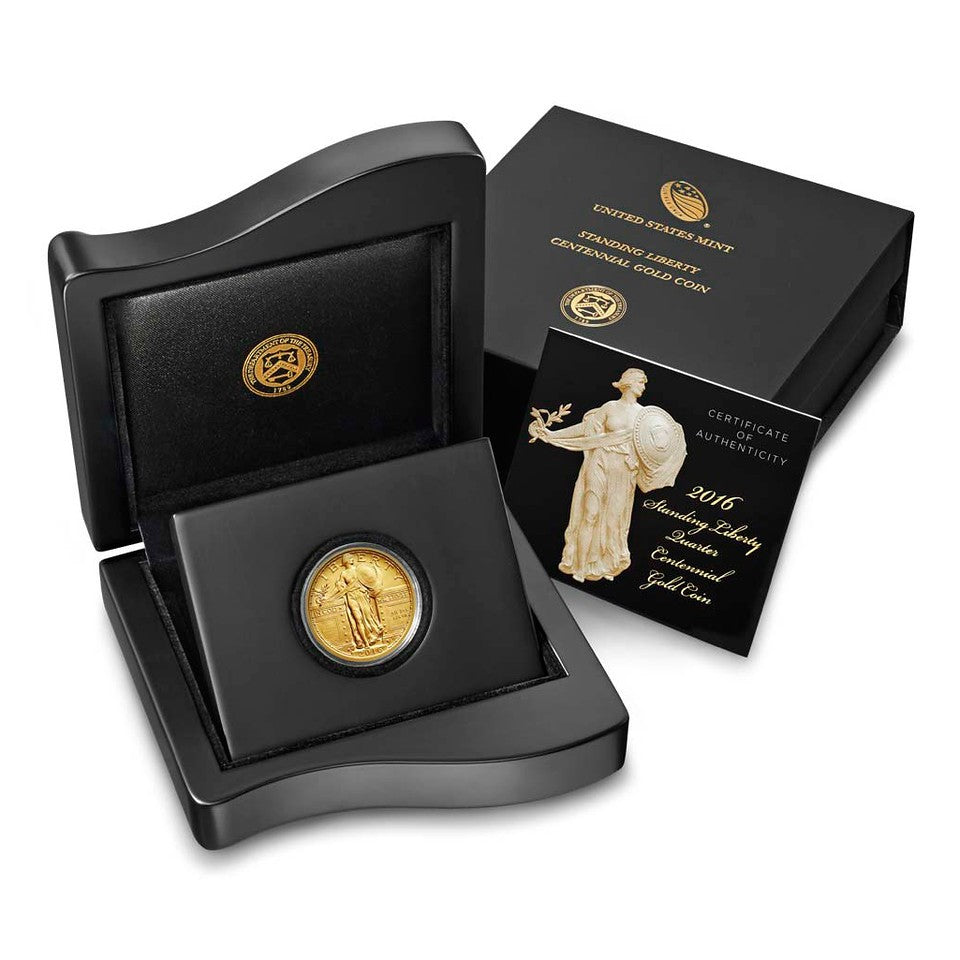 2016-W 1/4 oz Proof Gold Centennial Standing Liberty Quarter 25C Coin OGP