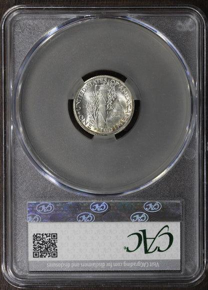 1935-D (AU58FB CAC) Mercury Dime 10C CACG
