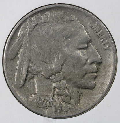 1928-D Buffalo Nickel 5C - AU About Uncirculated - Better Date