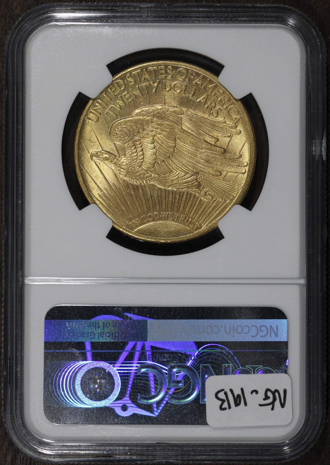 1909/8 (MS61) Saint Gauden's Gold Double Eagle $20 NGC - St. Gaudens