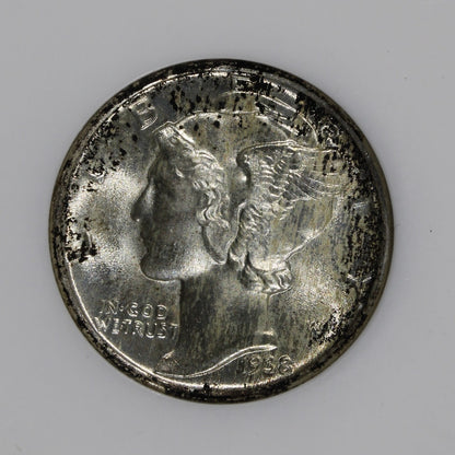 1938 (MS65FB Gold CAC) Mercury Dime 10C NGC Fatty - Gold CAC!
