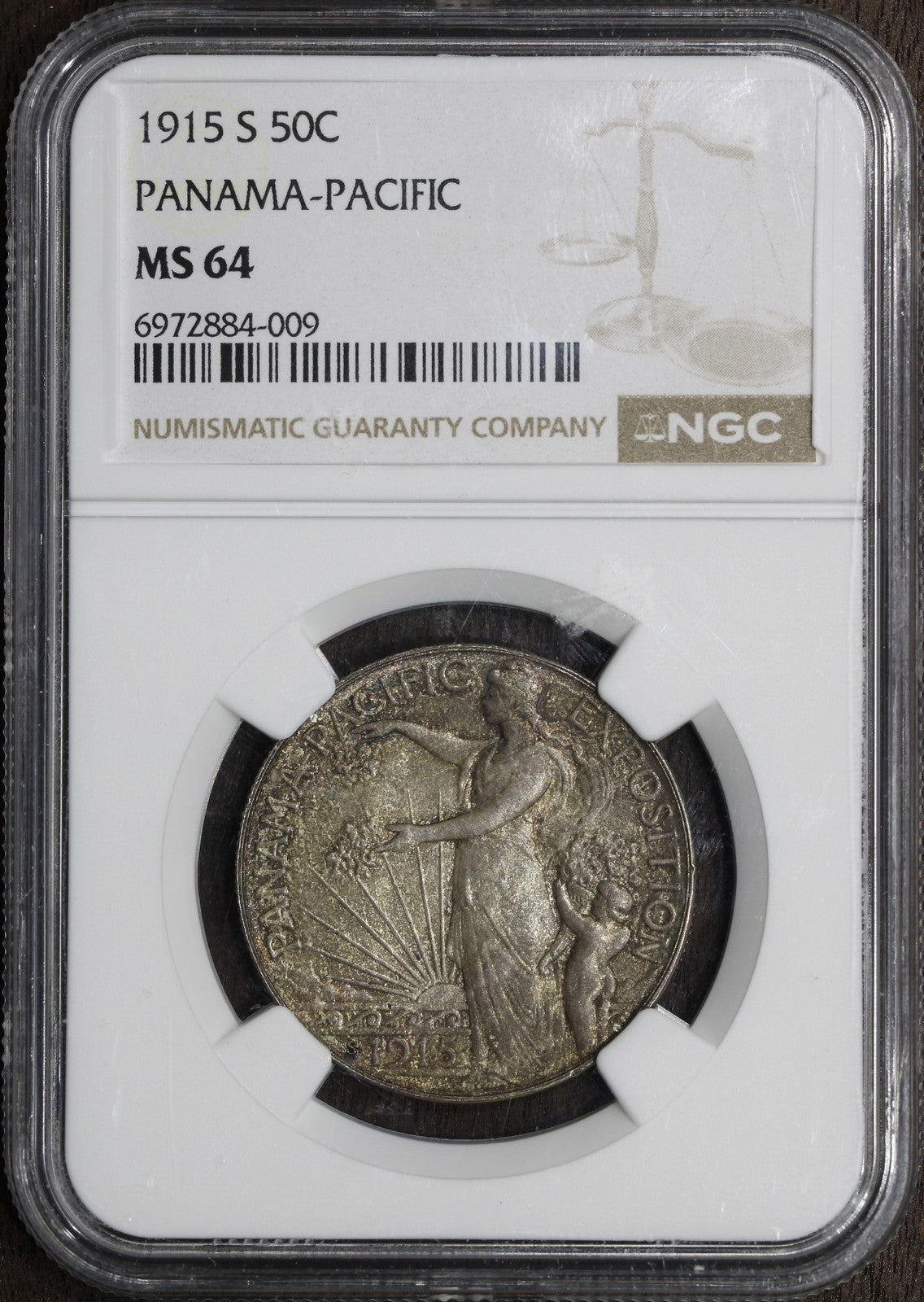 1915-S (MS64) Panama Pacific Commemorative Half Dollar 50C NGC - Pan Pac