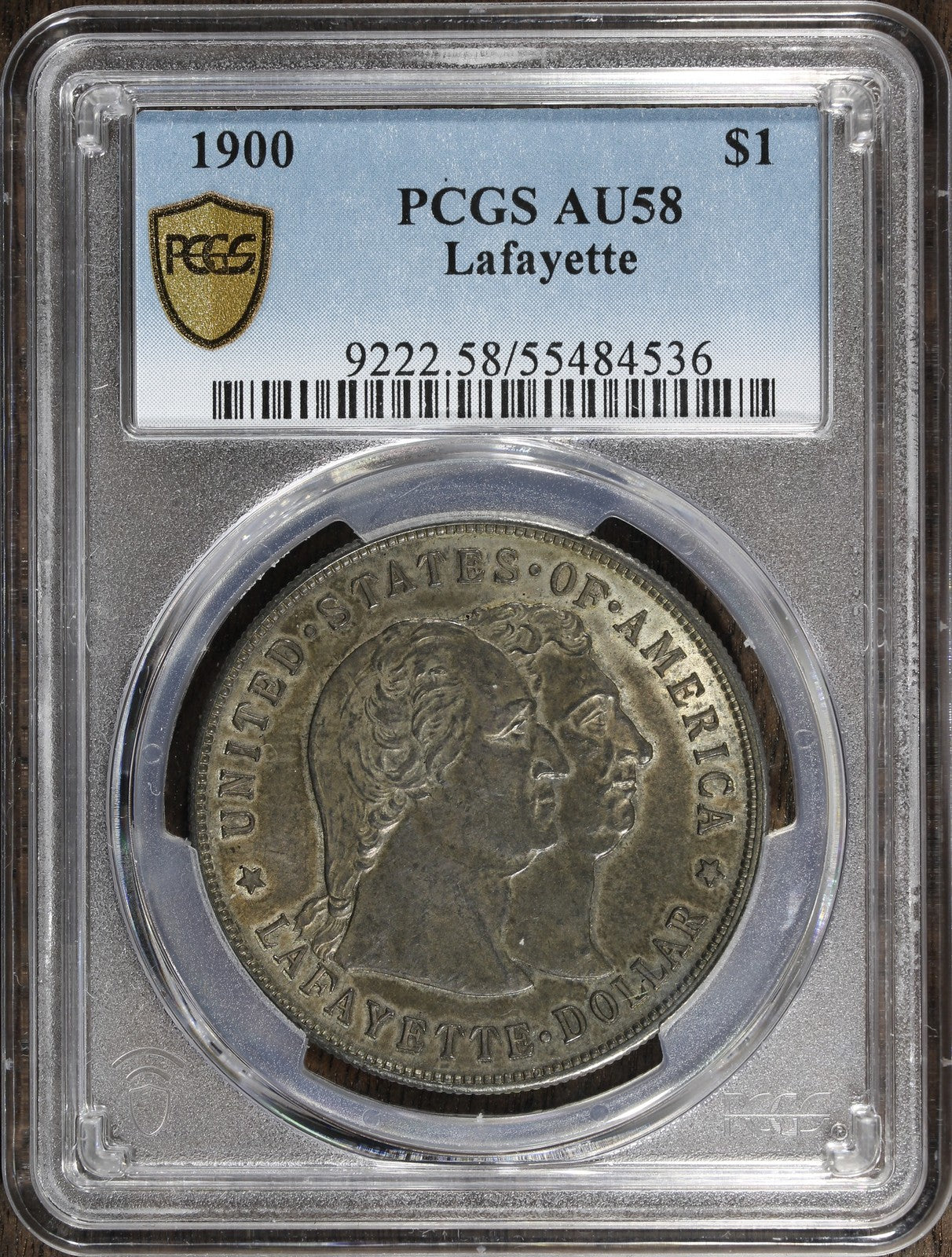 1900 (AU58) Lafayette Commemorative Silver Dollar $1 PCGS - Original!