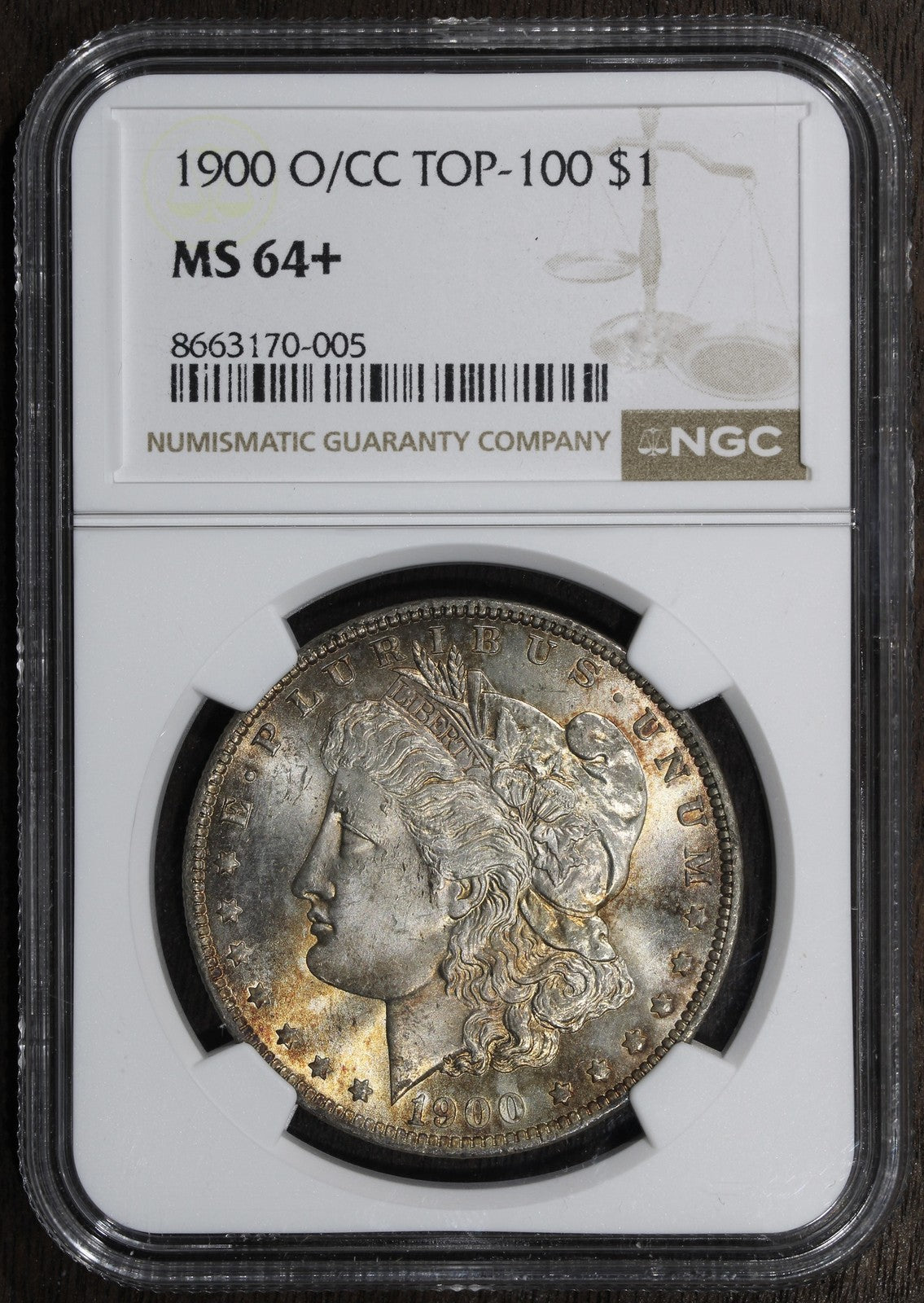 1900-O/CC (MS64+) Morgan Silver Dollar $1 NGC - Overmintmark Variety