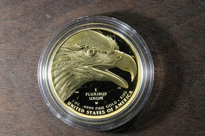 2021-W 1 oz Gold American Liberty High Relief $100 with OGP and COA - Bronco