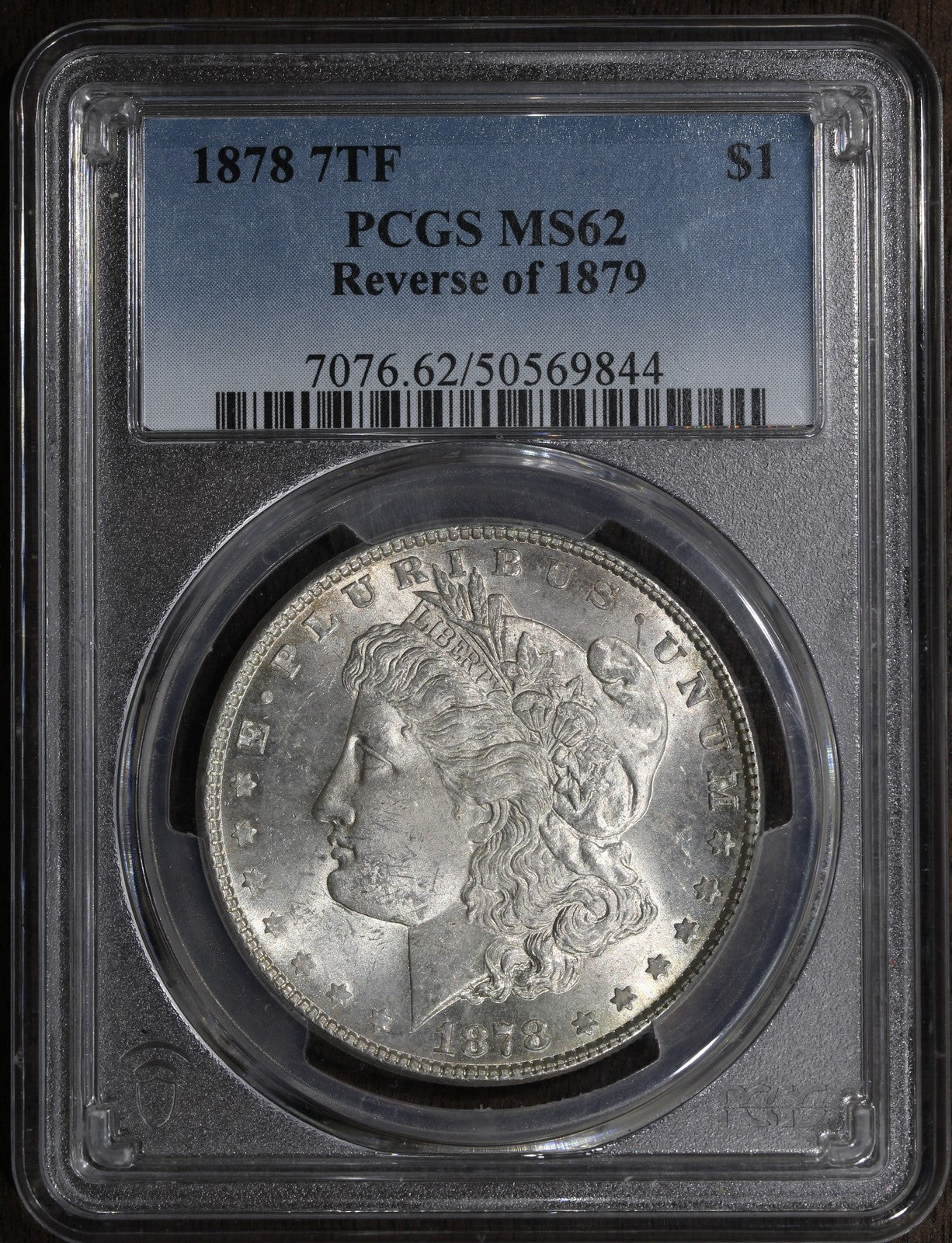 1878 (MS62) Morgan Silver Dollar $1 PCGS - 7 Tail Feather Reverse of '79