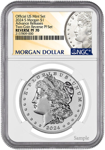 2024 (MS/PF/RP70) 6-Coin Set $1 Morgan/Peace Dollar NGC AR Advance Release