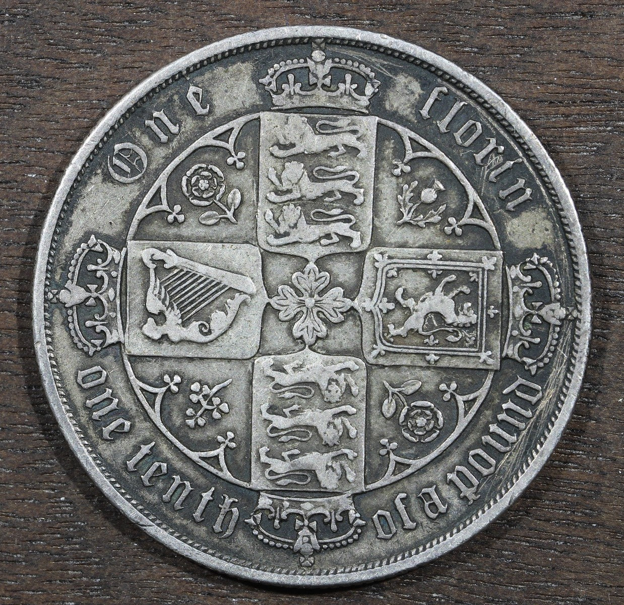 1879 Great Britain Gothic Florin VF