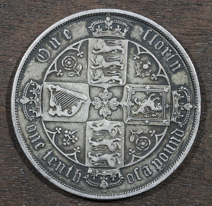1879 Great Britain Gothic Florin VF