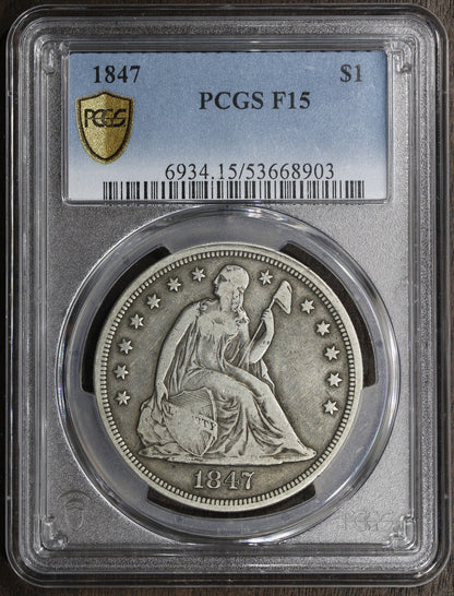 1847 (F15) Seated Liberty Dollar $1 PCGS