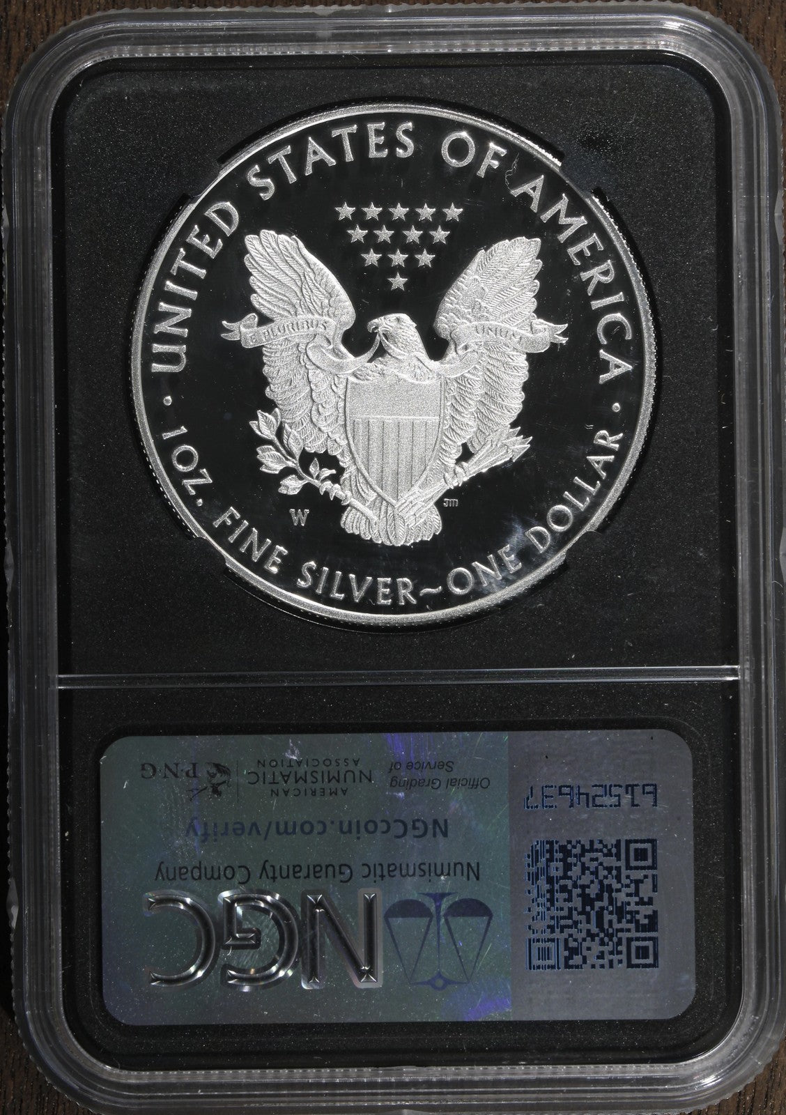 2020-W V75 (PF70 DCAM) Proof Silver Eagle NGC - End of World War II - Snake