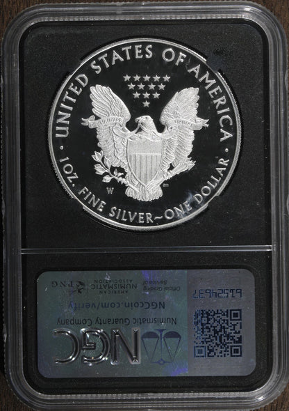 2020-W V75 (PF70 DCAM) Proof Silver Eagle NGC - End of World War II - Snake