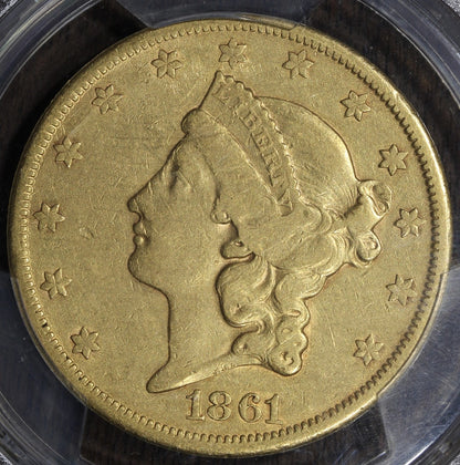 1861-S (XF40) Liberty Head Gold Double Eagle $20 PCGS - Type 1 $20 Gold