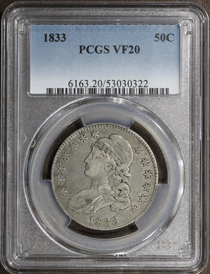 1833 (VF20) Capped Bust Half Dollar 50C PCGS