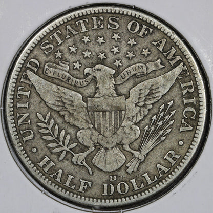 1915-D Barber Half Dollar 50C VF
