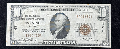 1929 $10 National - First National Bank and Trust Company of Ossining, NY #471