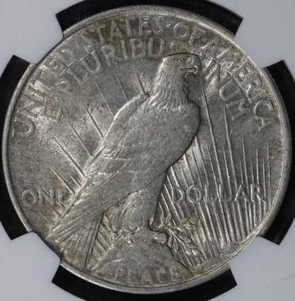 1923 (AU55) Peace Silver Dollar $1 NGC - Vam 1-D Whisker Cheek Top 50