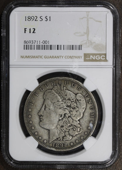 1892-S (F15) Morgan Silver Dollar $1 NGC - Key Date