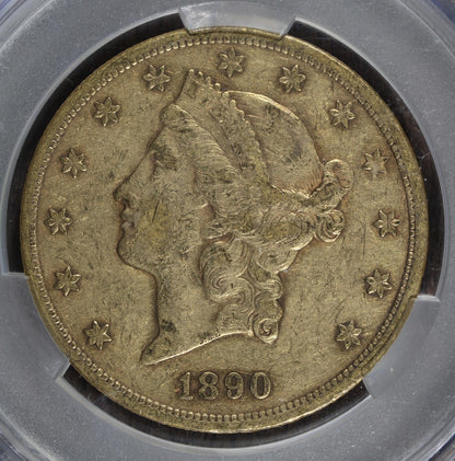 1890-CC (XF45 CAC) Liberty Head Gold Double Eagle $20 CACG - Carson City Gold