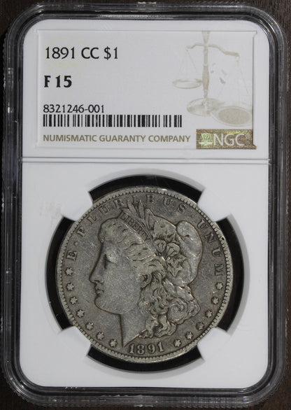 1891-CC (F15) Morgan Silver Dollar $1 NGC - Carson City