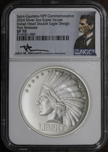 2024 (SP70) Saint Gauden's 2 oz Silver Commemorative NGC - Super Incuse