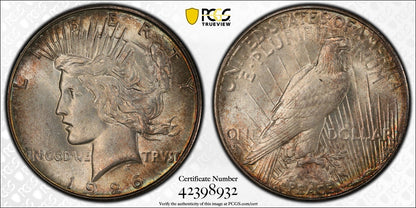 1926-S (MS64 CAC) Peace Silver Dollar $1 PCGS - Better Date!
