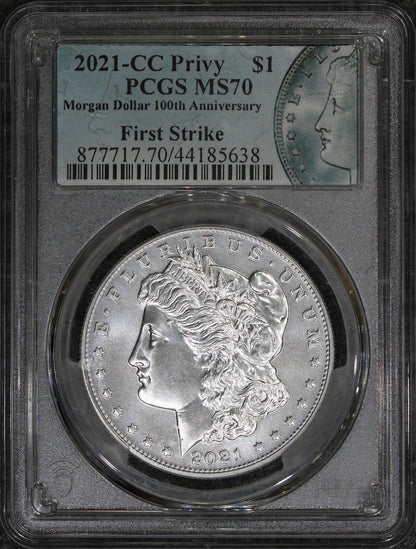 2021-CC (MS70) $1 Morgan Silver Dollar First Strike PCGS FS