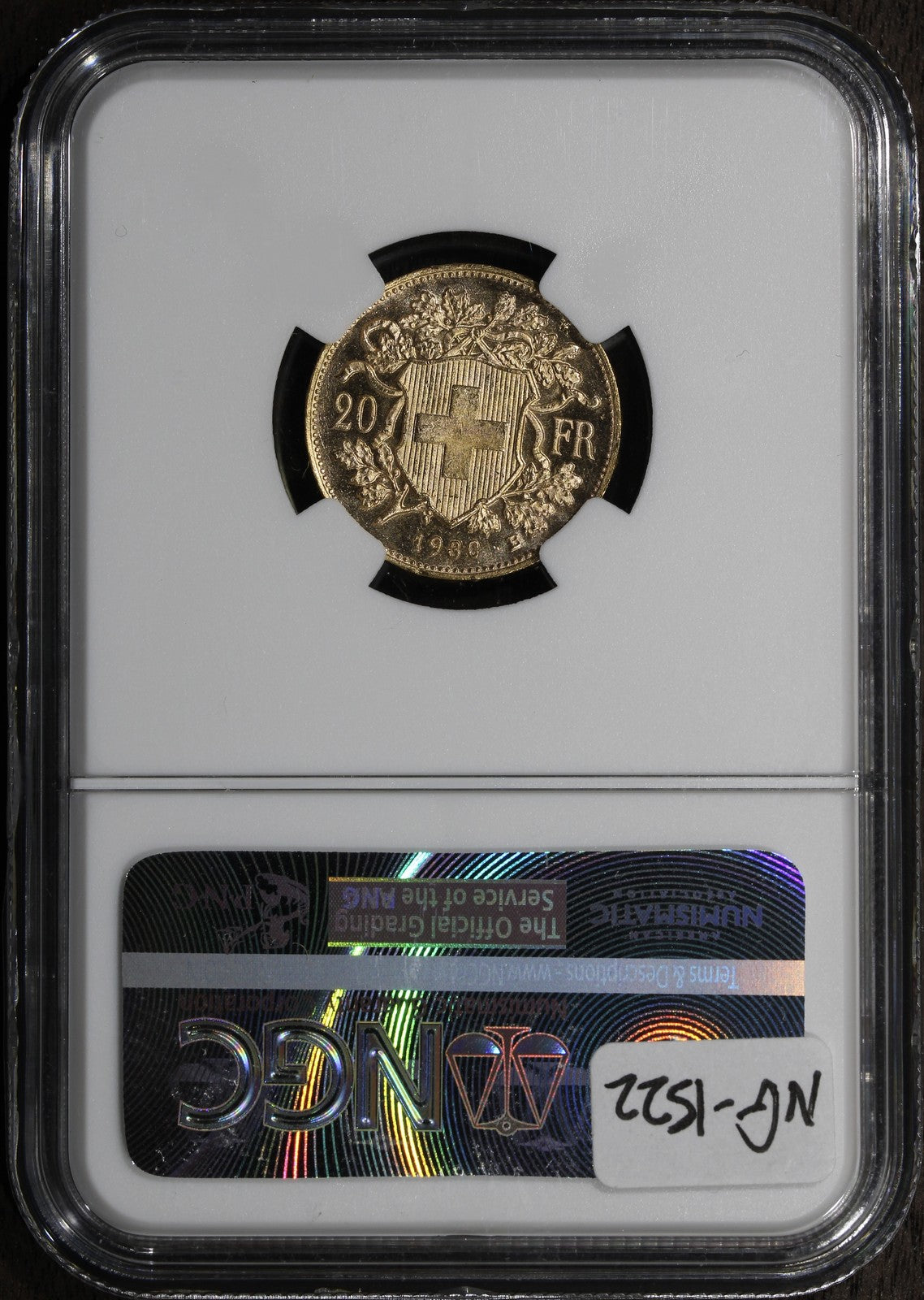 1930-B (MS65) Switzerland Gold 20 Francs 20F NGC - Gem, Prooflike Fields