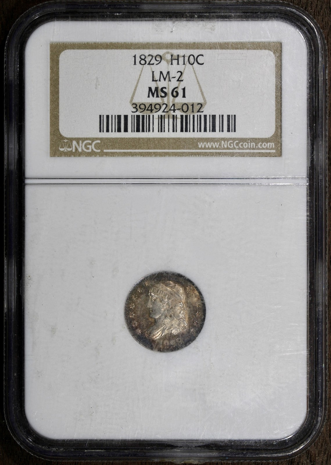 1829 (MS61) Capped Bust Half Dime H10C NGC - LM-2