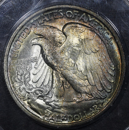 1945-S (MS64 CAC) Walking Liberty Half Dollar 50c PCGS OGH Rattler (toned)