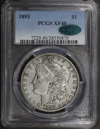 1893 (XF40 CAC) Morgan Silver Dollar $1 PCGS - KEY Date