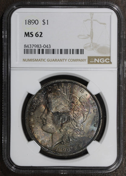 1890 (MS62) Morgan Silver Dollar $1 NGC - Great Toning
