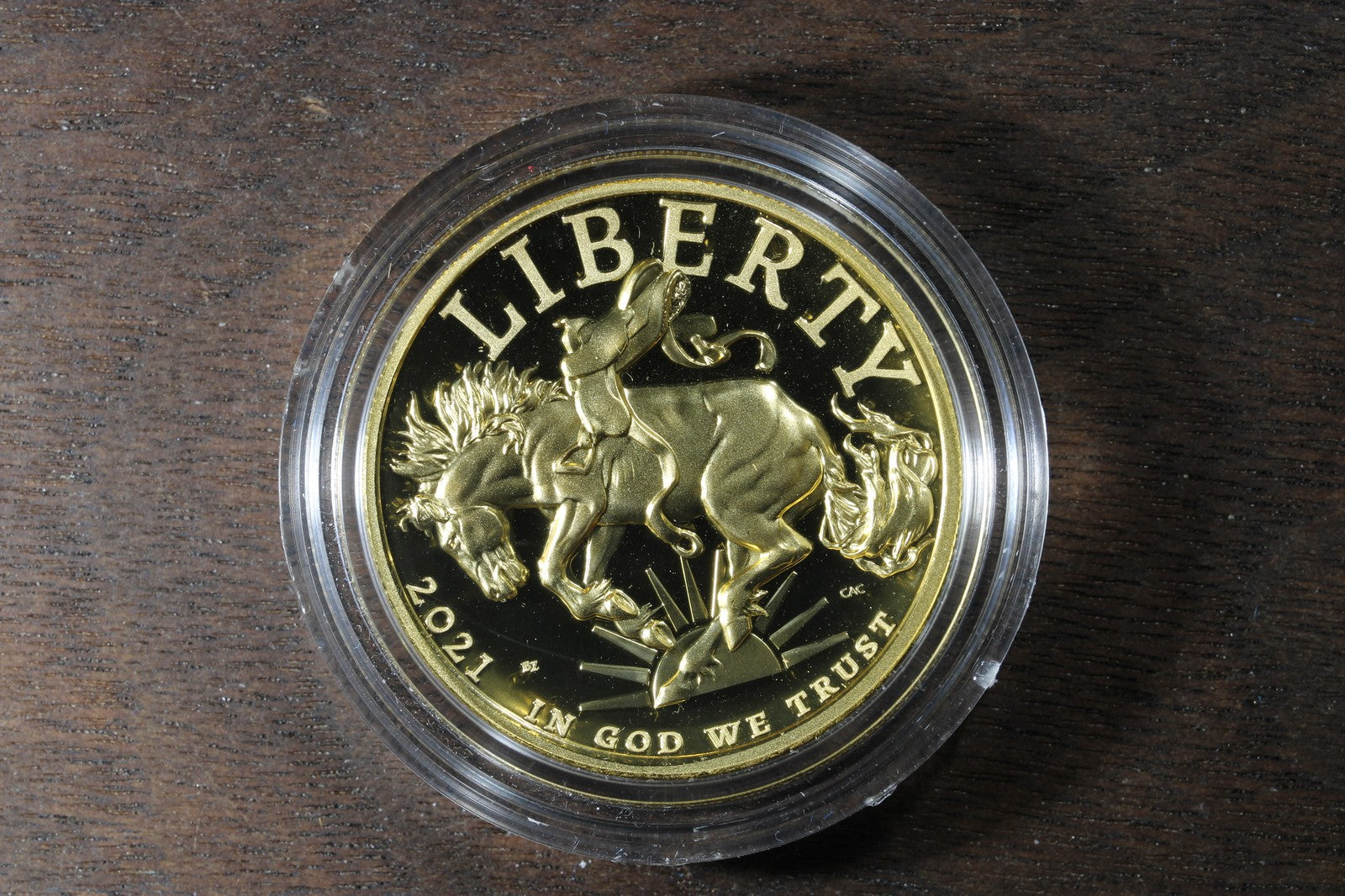 2021-W 1 oz Gold American Liberty High Relief $100 with OGP and COA - Bronco