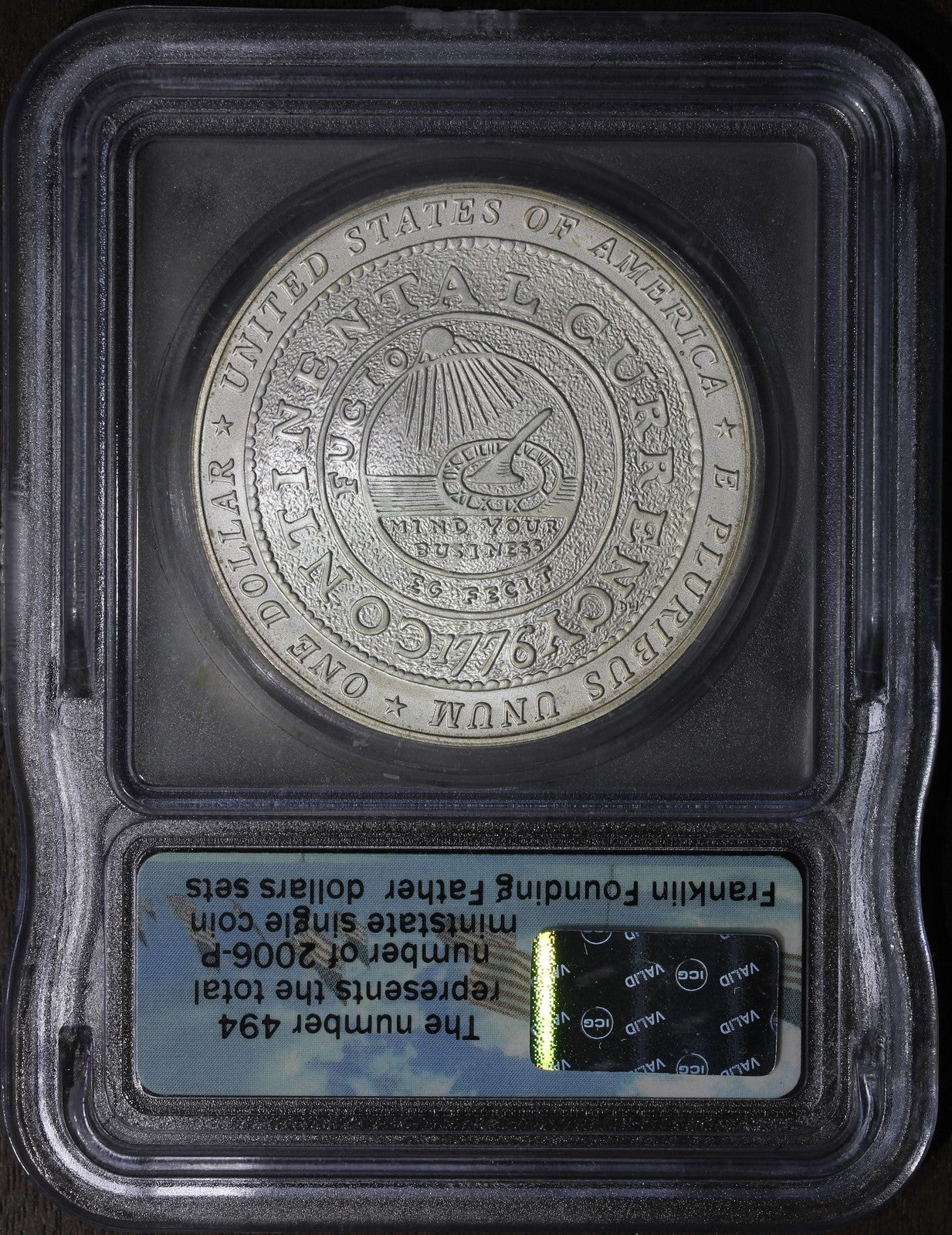 2006-P (MS70) Franklin Founding Father Silver Dollar $1 ICG