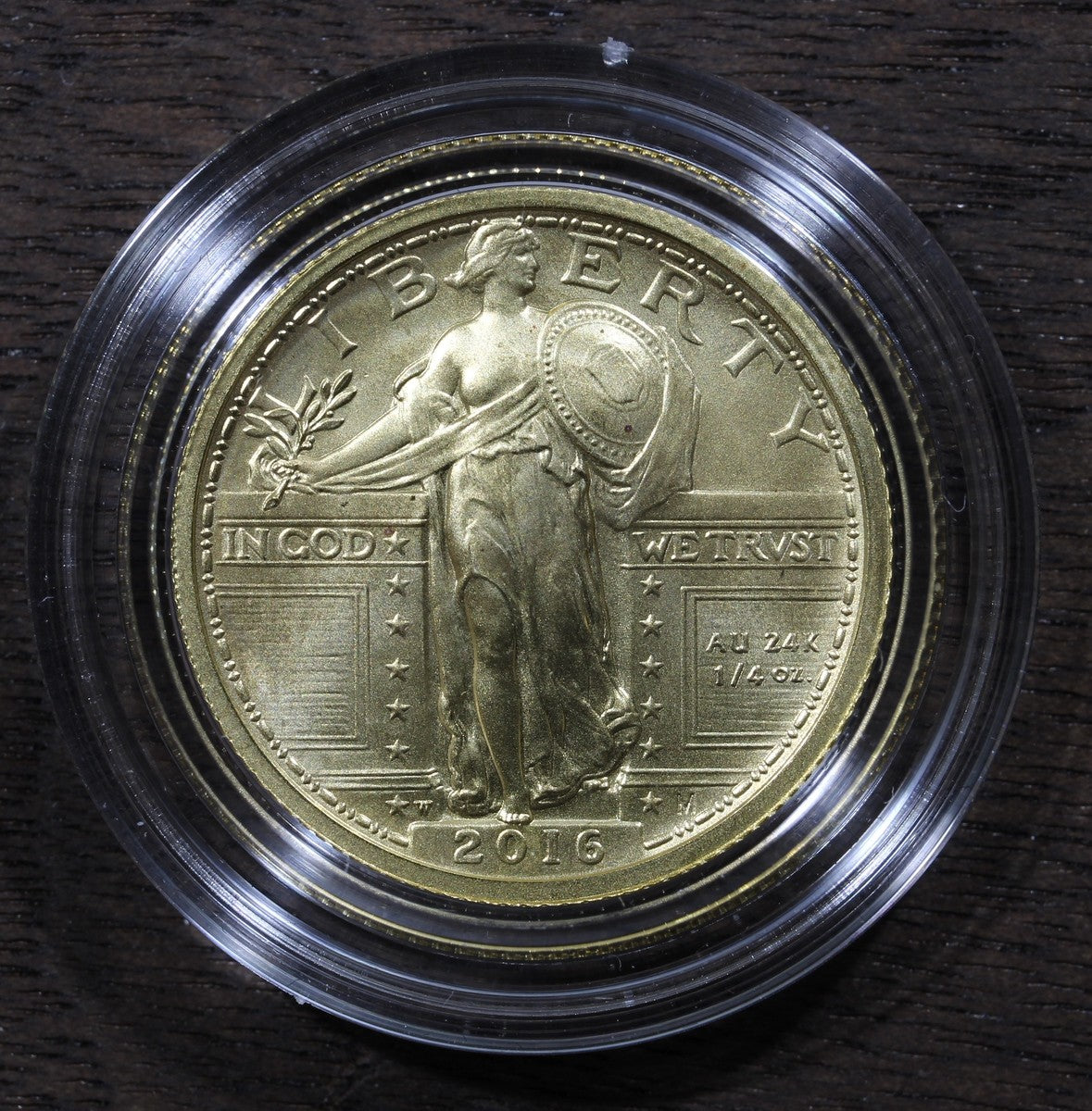 2016-W 1/4 oz Proof Gold Centennial Standing Liberty Quarter 25C Coin OGP