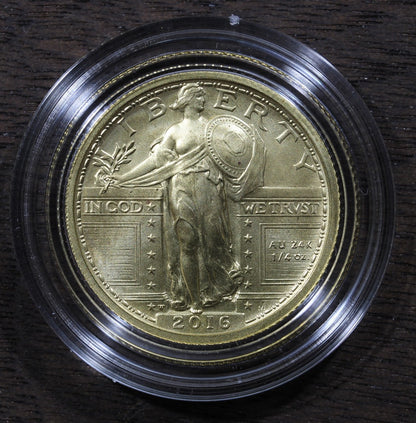 2016-W 1/4 oz Proof Gold Centennial Standing Liberty Quarter 25C Coin OGP