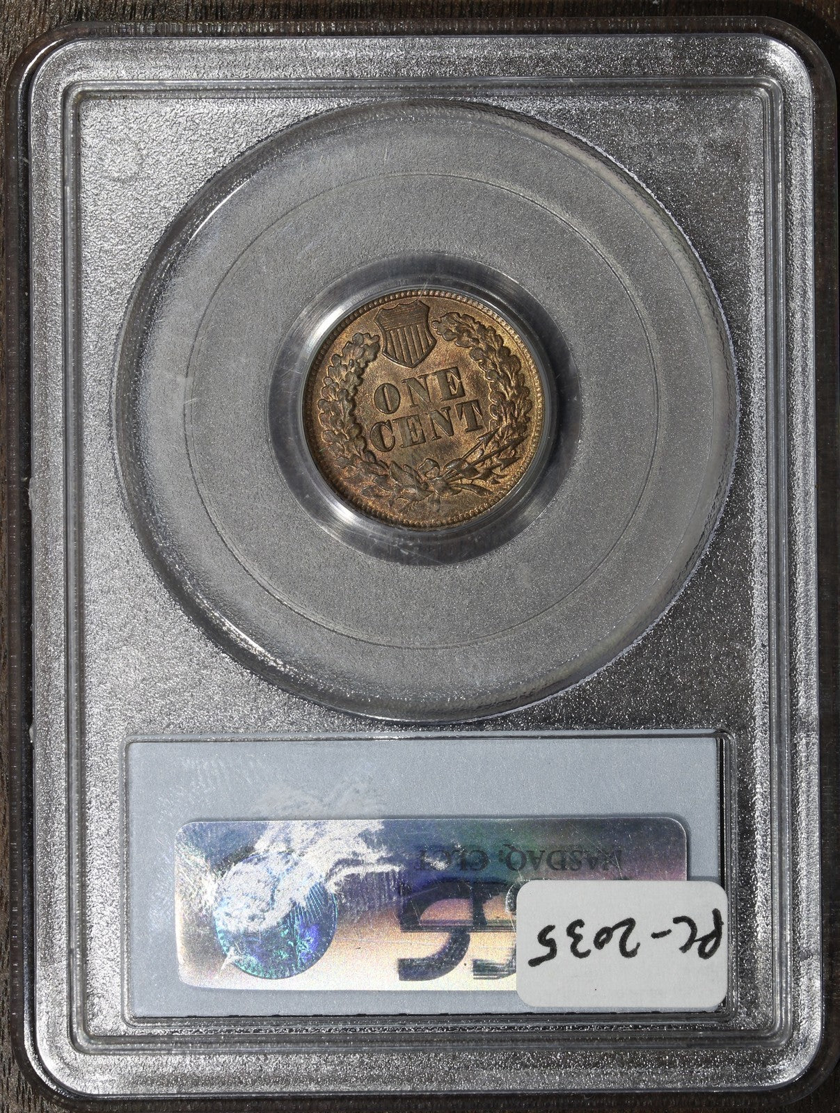 1865 (MS63RB CAC) Indian Head Cent 1C PCGS - Fancy 5