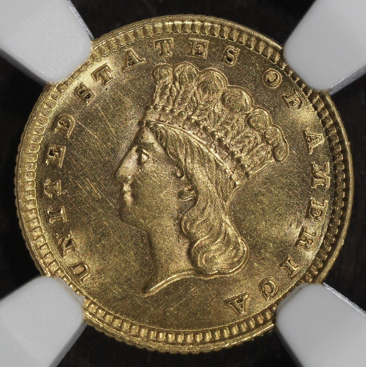 1882 (MS62) Type 3 Liberty Head Gold Dollar G$1 NGC