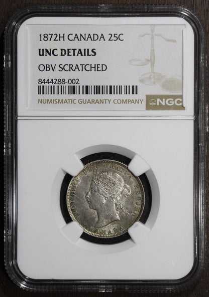 1872-H (UNC Detail) Canada Silver Half Dollar 50 Cents 50C NGC - KEY DATE