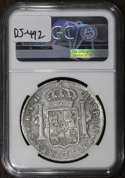 1805-Mo TH (AU55) Mexico 8 Reale 8R NGC - Prooflike Surfaces